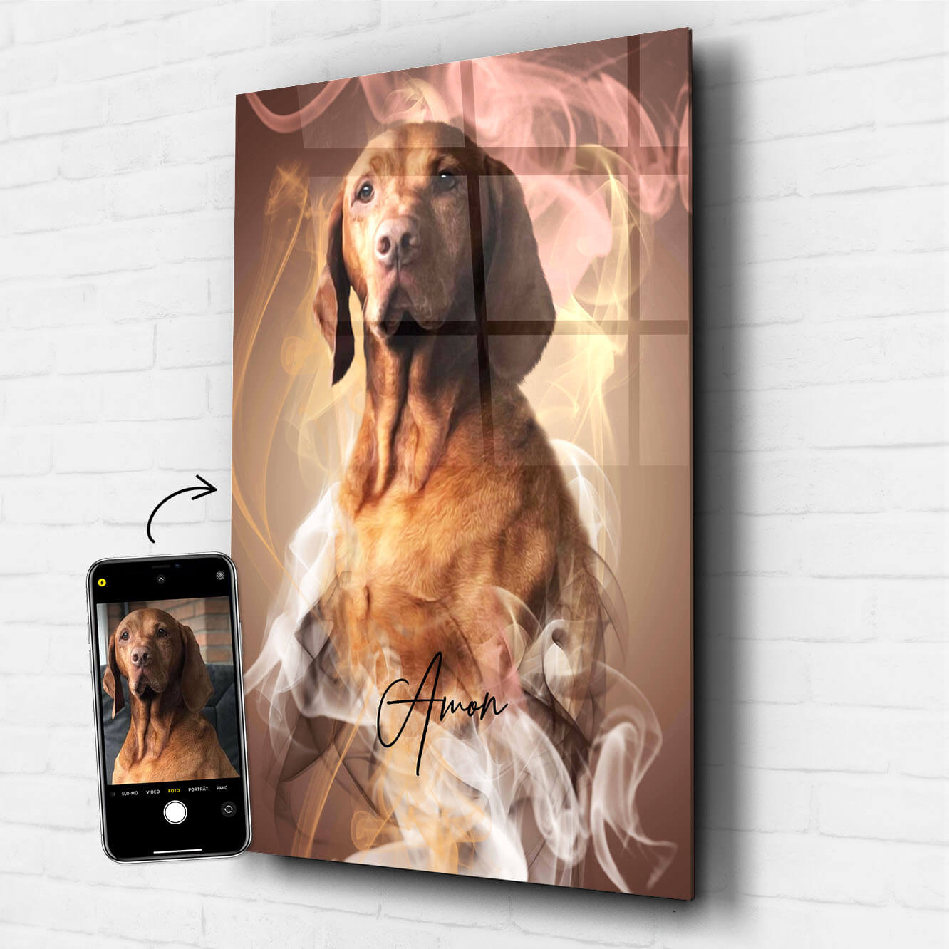 Acrylglasbild Hundeportrait Eigener Hund